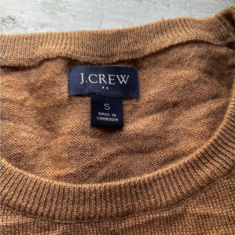 🔥 J. Crew Men's Tan Long sleeve Crewneck Sweater Size S
